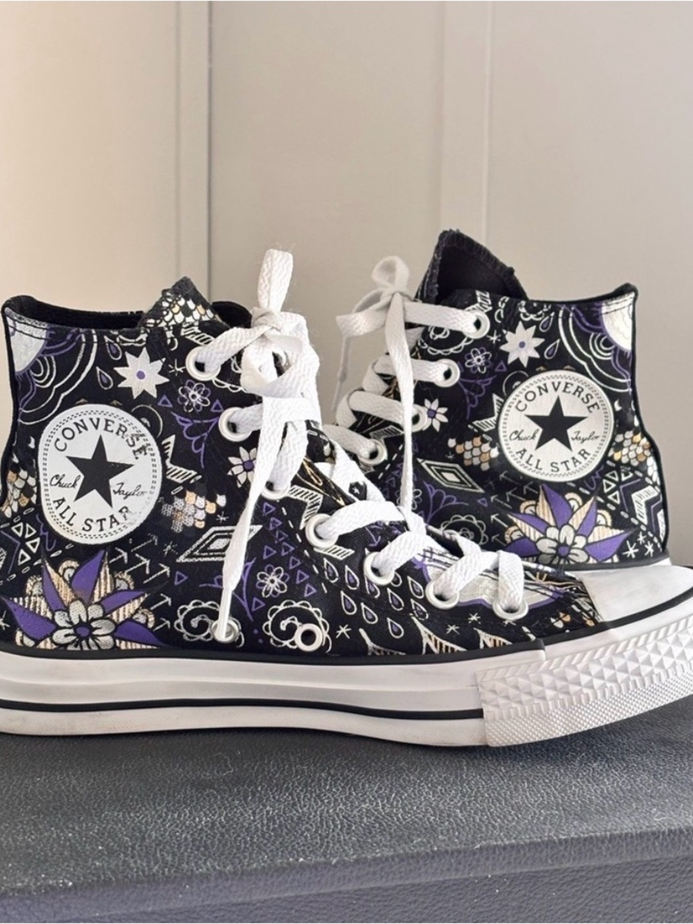 Converse All Stars High Tops
Black Purple Rare Size 7 - Picture 8 of 13